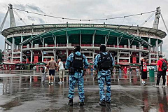 Охрана общественного порядка и безопасность на футбольном матче в Москве обеспечена при содействии Росгвардии